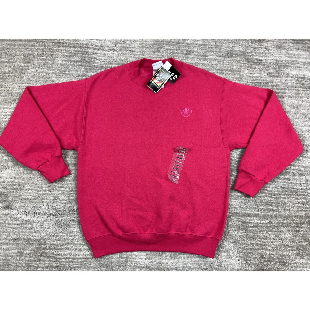 JCPenney Sweatshirt Youth L Pink USA Olympics Crewneck Vintage Made in USA‎ NWT